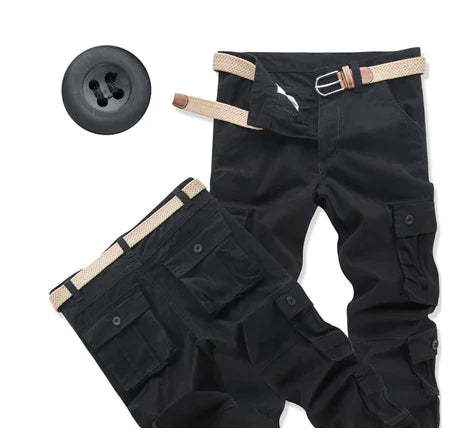 Plus Size High Waist Multi-Pocket Loose Pants