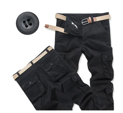 Plus Size High Waist Multi-Pocket Loose Pants