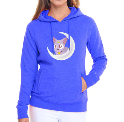 Women's Hooded Sweatshirt with Fleece Cat Design