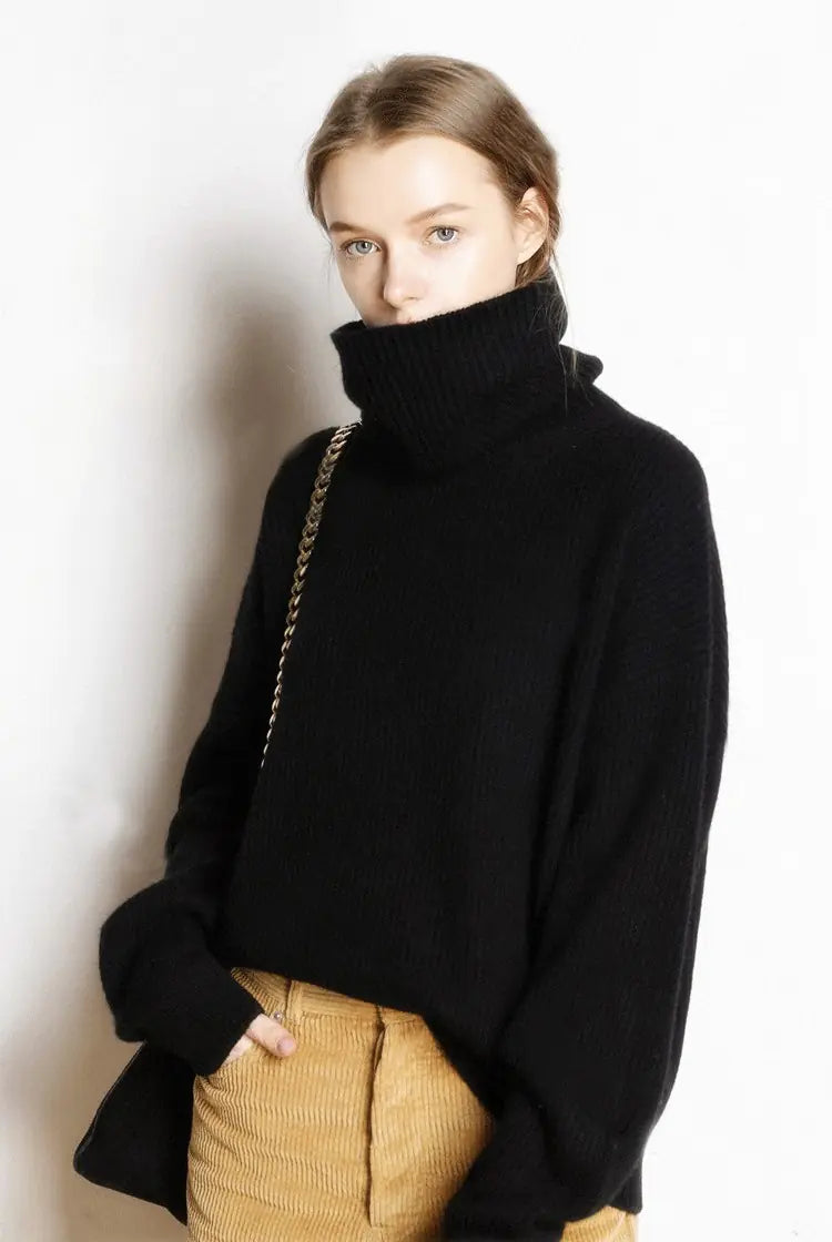 Thick Turtleneck Cashmere Sweater for Women