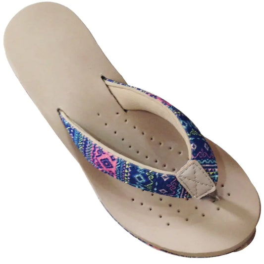 Ethnic Style Wedge Flip Flops with Thick Sole