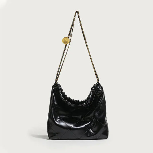 Luxury Black Leather Tote Bags for Women - Large Capacity