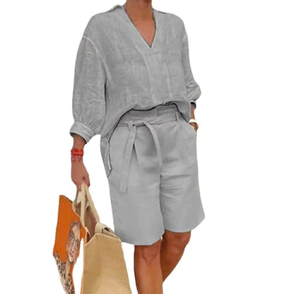 Women's Cotton Linen Casual Two-Piece Set