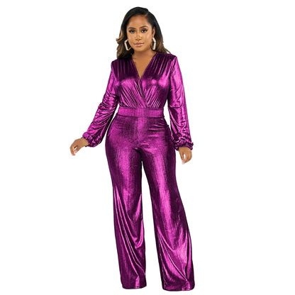 V-Neck Sexy Long Sleeve Jumpsuit