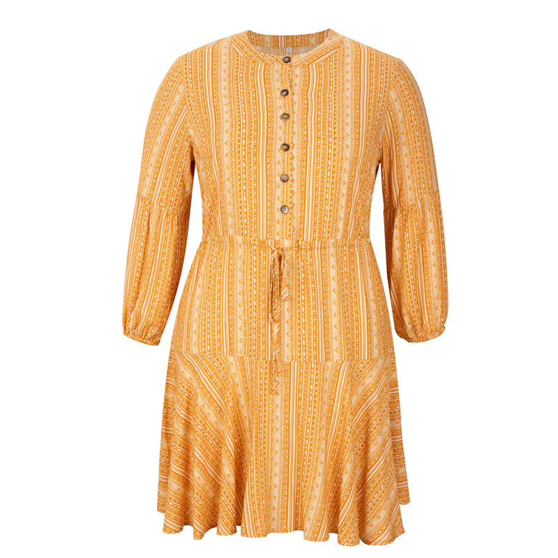 Plus Size Spring Long Sleeve Dress for Women