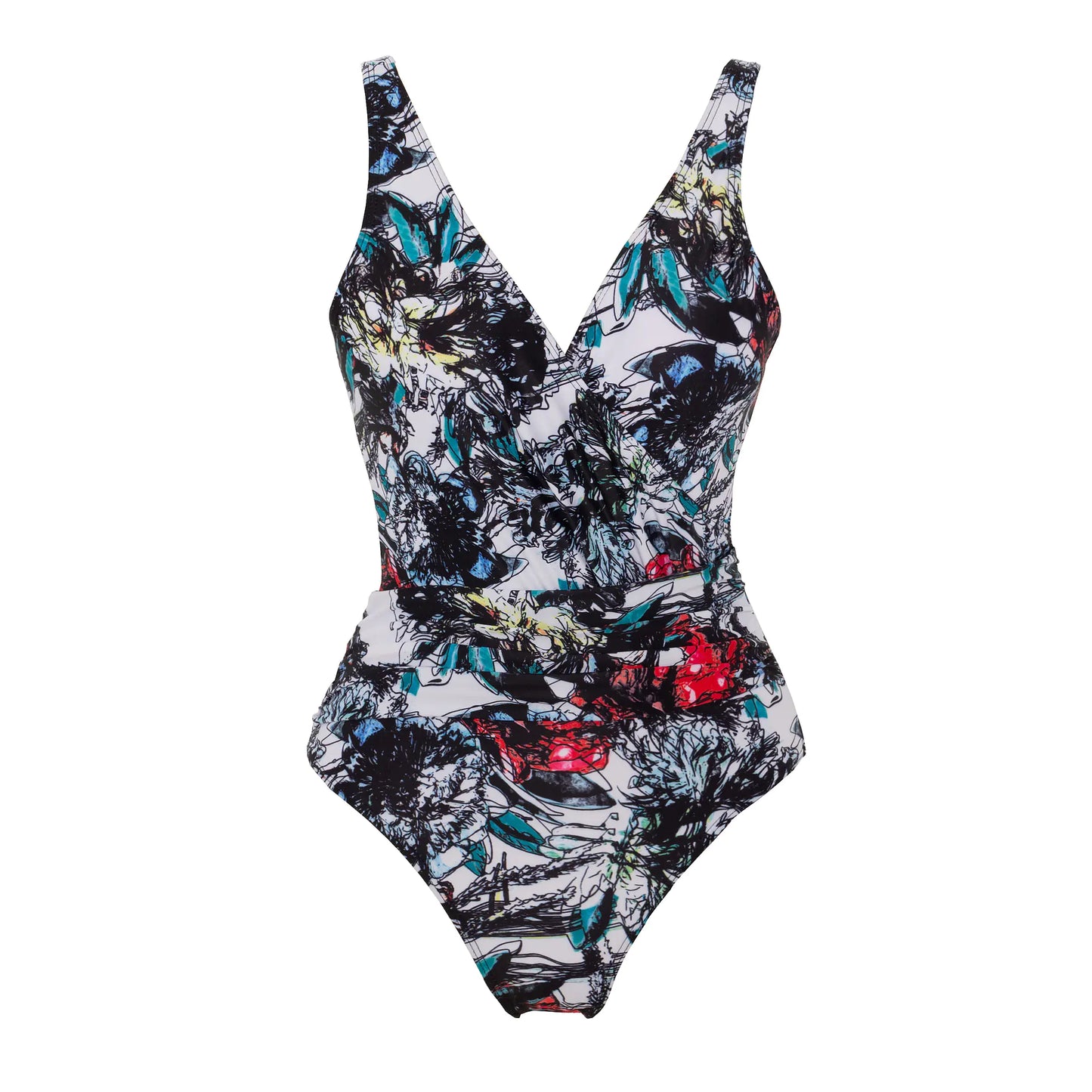 Plus Size Backless Swimsuit with Chiffon Beach Skirt