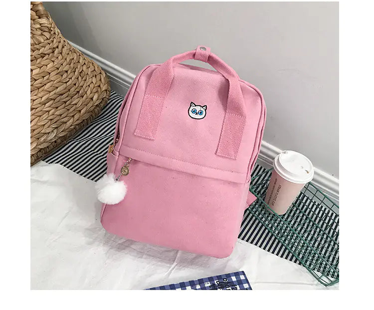 Style Canvas Embroidered Backpack