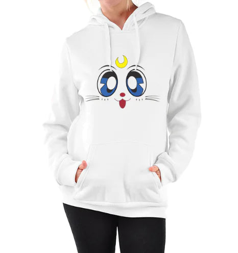 Women's Hooded Sweatshirt with Fleece Cat Design