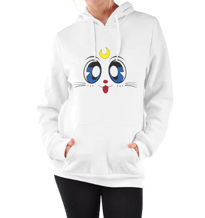 Women's Hooded Sweatshirt with Fleece Cat Design