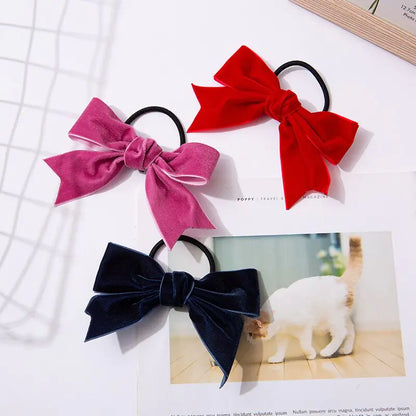 Vintage Velvet Bow Hair Clip  Handmade Spring Clip