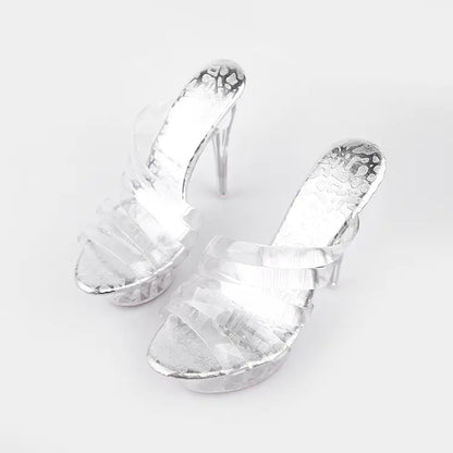 Transparent High Heels Peep Toe Summer Sandals for Women