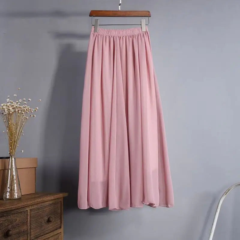 Half-Length Plus Size High Waist Chiffon Skirt