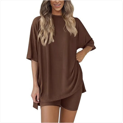 Casual Solid Color Two-Piece Outfit