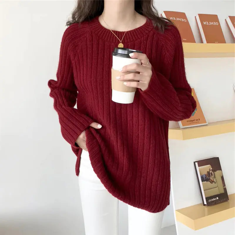 Loose Knit Sweater for Women - Versatile Autumn Top