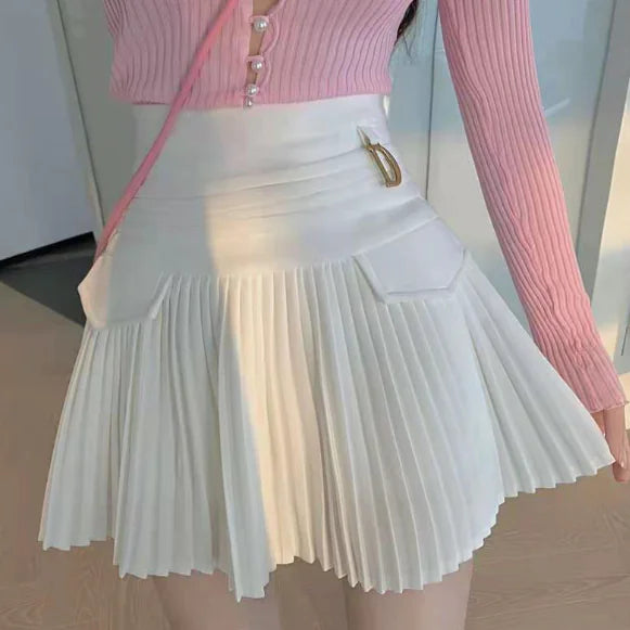 Women's Spring Summer Pleated Skirt Dress