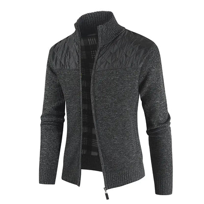 Men's Fleece-lined Thick Cardigan Sweater