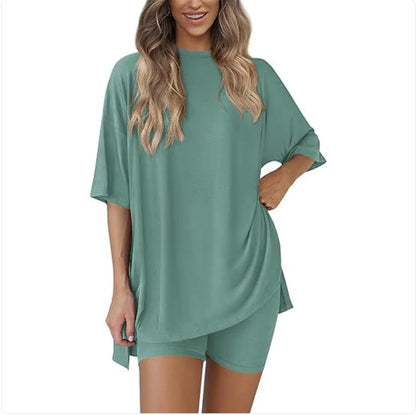 Casual Solid Color Two-Piece Outfit