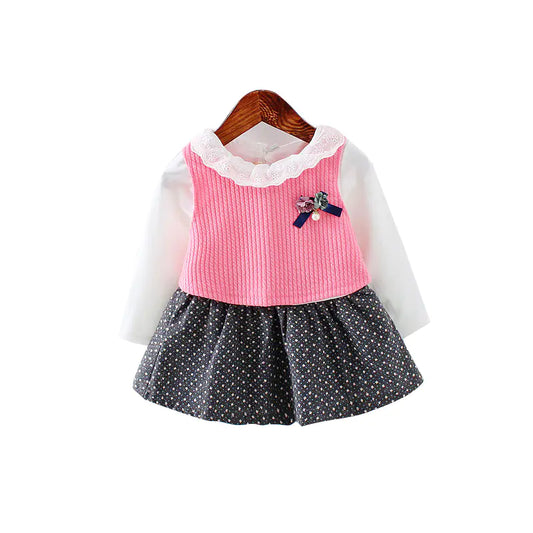 Autumn Outfit, Kids Dress, Two-Piece Set