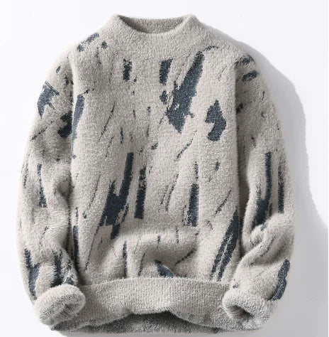 Men's Thick Fleece-lined Sweater for Fall and Winter