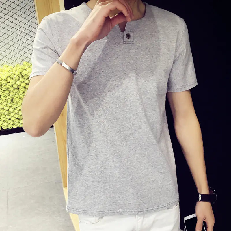 Cotton V-Neck Short Sleeve T-Shirt for Teens