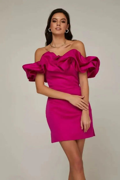 Elegant Off-Shoulder Ruffled Dress for Women