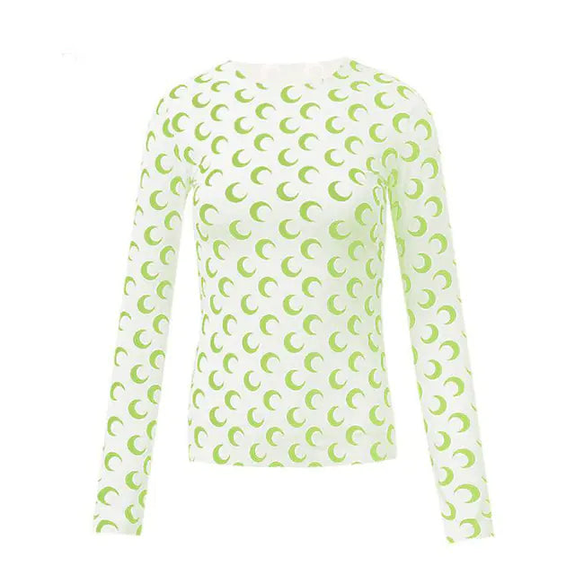 Women's Long-Sleeved Marine Moon T-Shirts & Underwear