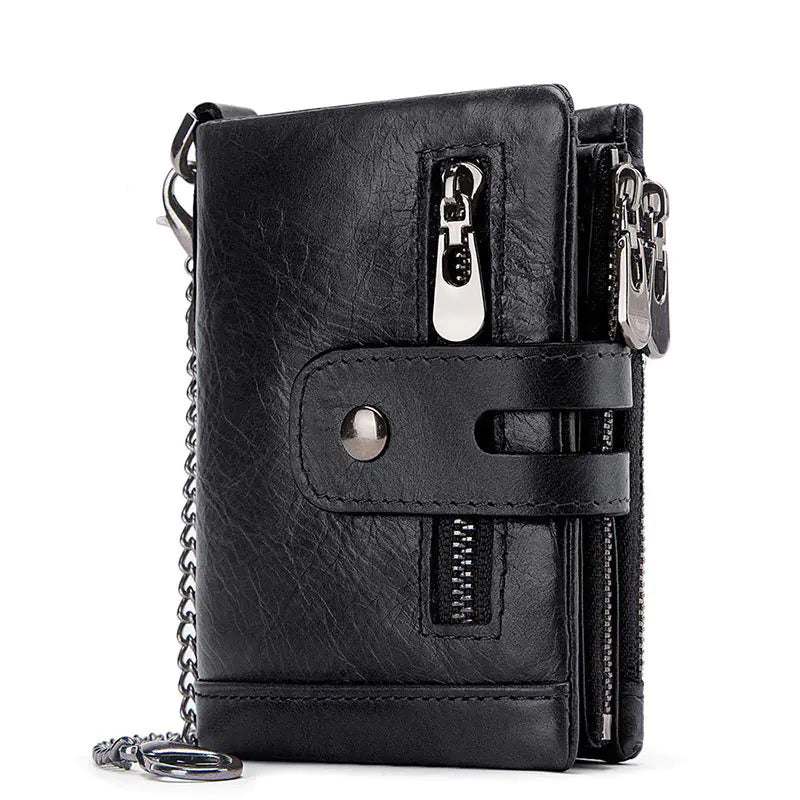 Men's RFID Leather Wallet with Money Clip and Card Holder