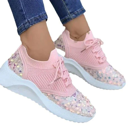 Breathable Color Block Knit Sneakers for Women - Trendy Attic Store01