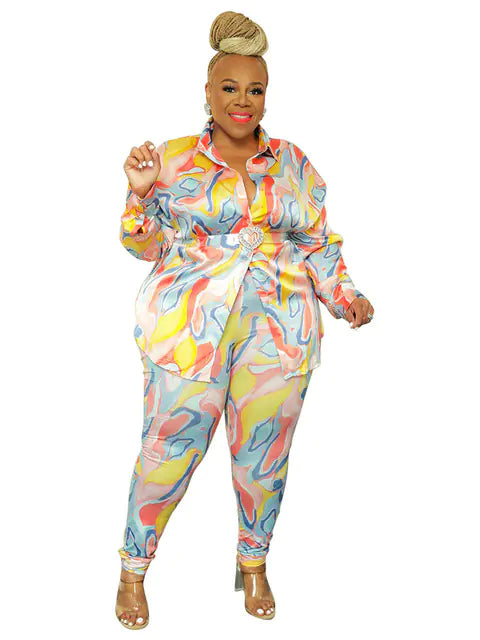 Plus Size Fall Two-Piece Outfit for Women