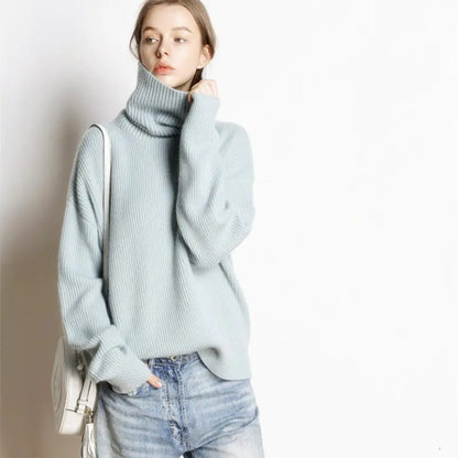 Thick Turtleneck Cashmere Sweater for Women