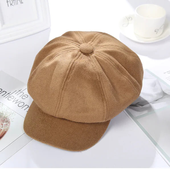 Octagonal Woolen Beret Hat for Casual Wear
