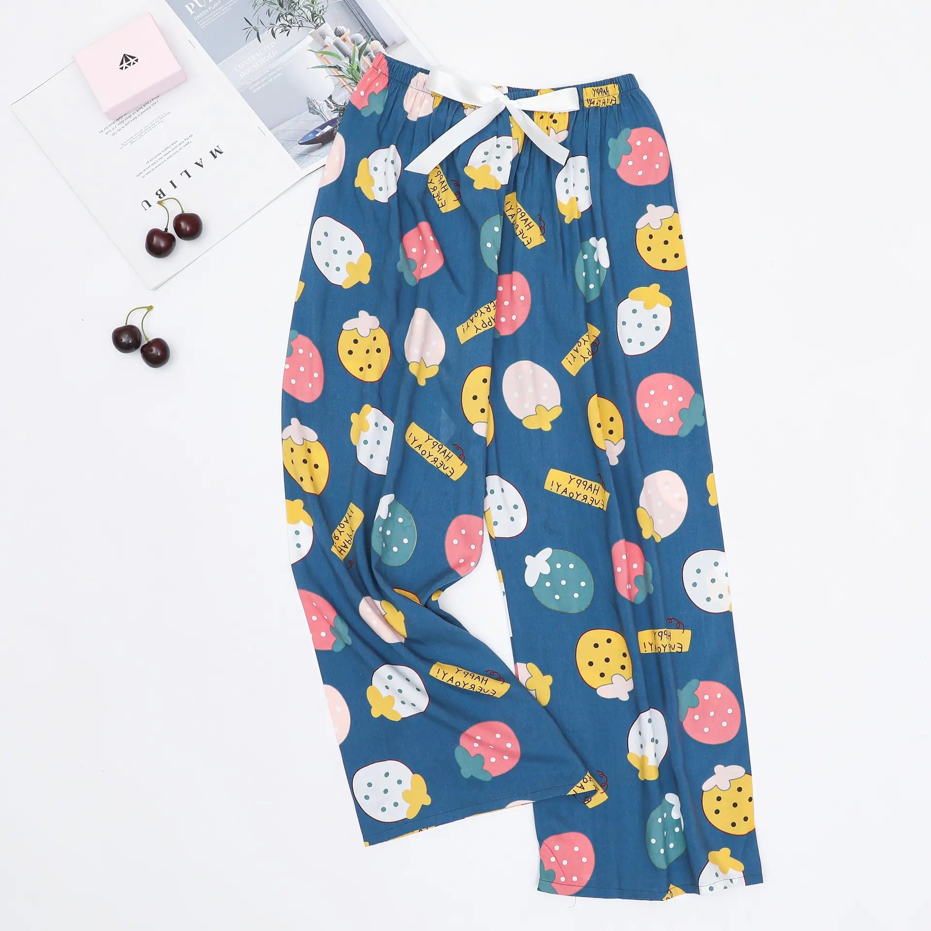 Cotton Sleep Pants - Loose Casual Printed - Trendy Attic Store01