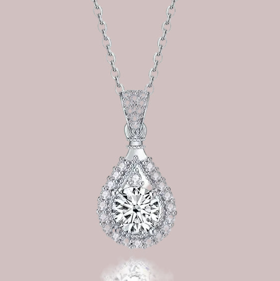 Drop-shaped Moissanite Necklace