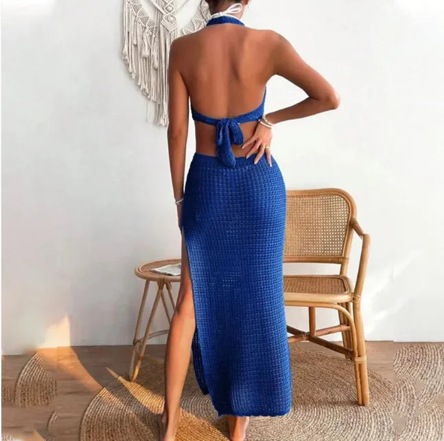 Women's Solid Color Organza Beach Cover Up Dress - Trendy Attic Store01