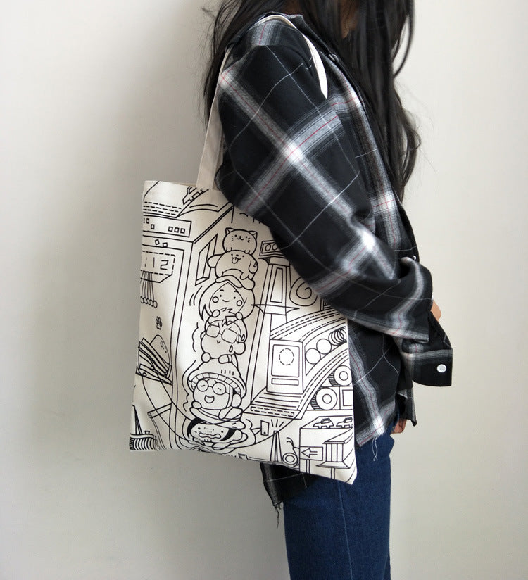 New Japanese Korean Style Canvas Bag for Women