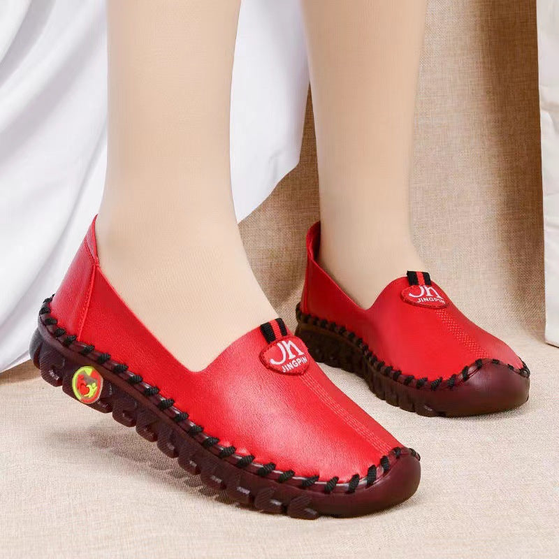 Comfortable Women's Casual Flat Leather Shoes for Daily Use