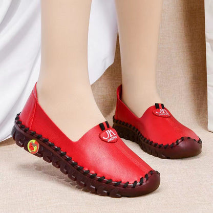 Comfortable Women's Casual Flat Leather Shoes for Daily Use