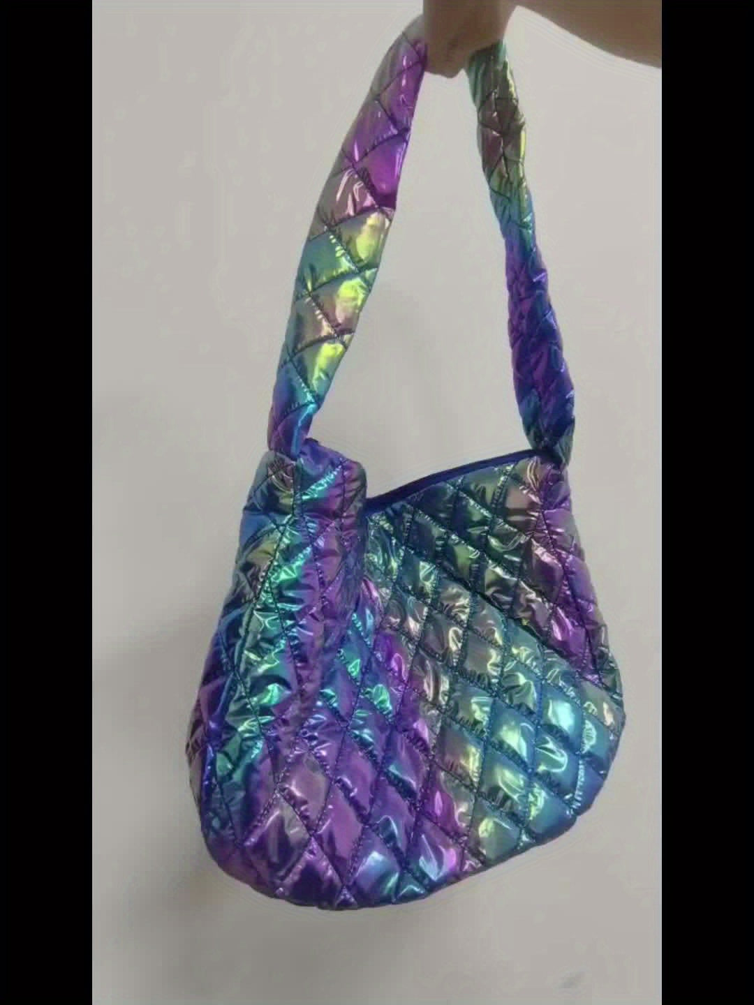 Large Space Print Cloud Pleated Women's Tote Bag