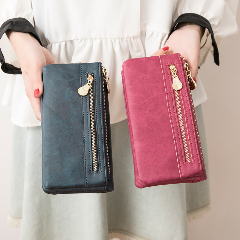New PU Korean Retro Long Handbag for Women