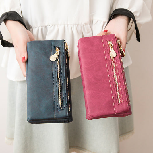 New PU Korean Retro Long Handbag for Women