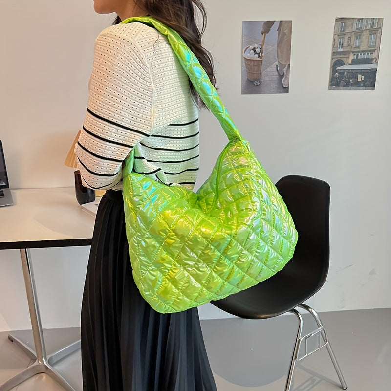 Large Space Print Cloud Pleated Women's Tote Bag