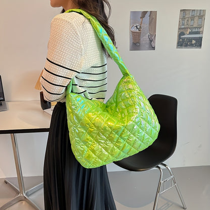 Large Space Print Cloud Pleated Women's Tote Bag