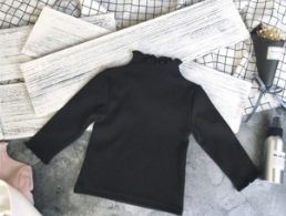 White Long Sleeve Top for Baby Girls with Turtleneck
