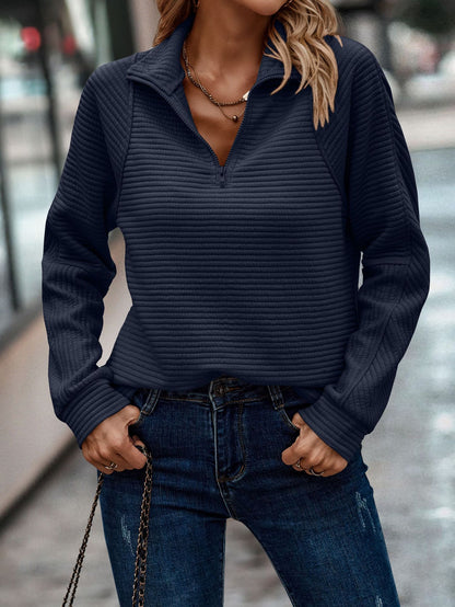 Solid Color Stand Collar Women's Knit Sweater