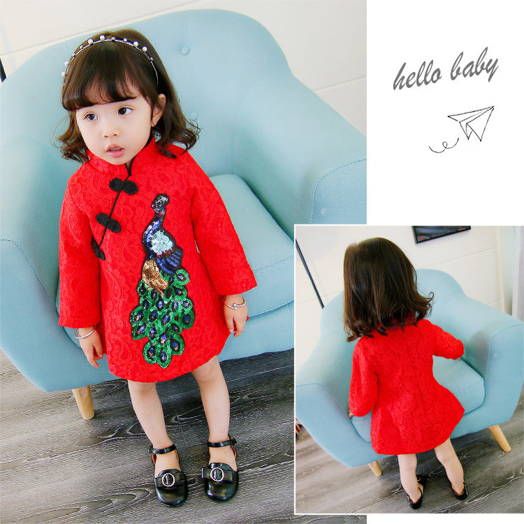 Girl's Dress with Qipao Style