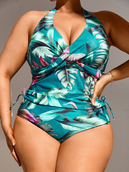Large Size High Waist Tankini Set for Women