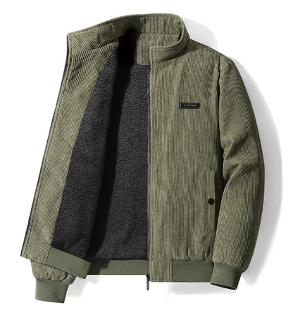 Men's Thickened Corduroy Lamb Coat - Plus Size Winter Jacket