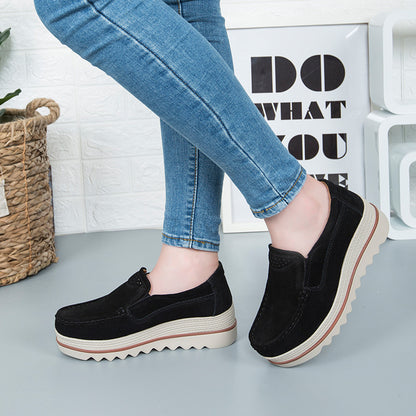 Women's Thick Sole Suede Height Increasing Shoes