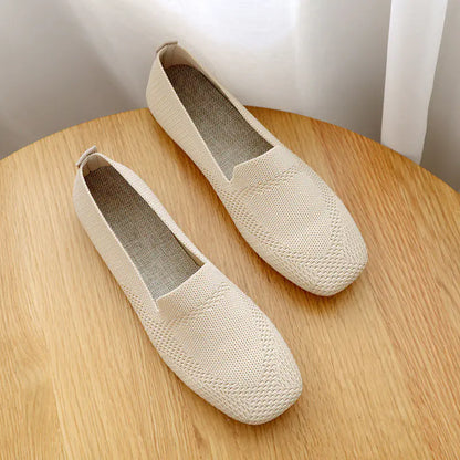 Plus Size Knitted Flat Shoes for Women