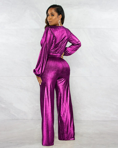 V-Neck Sexy Long Sleeve Jumpsuit